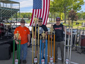 Left to Right: BG’s Old Town BBQ, Kevin Gift of PigFoot BBQ and Damian Riffle of  MoJo’s Famous BBQ