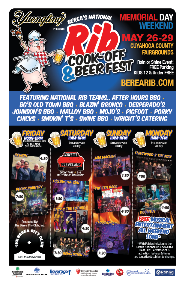 2023 Berea's National Rib CookOff & Beer Fest Flyer Berea's National